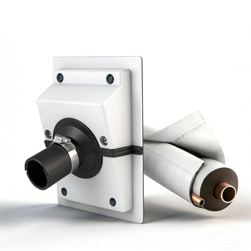 WGSWX HVAC Wall Penetration Cover & Line Set Cover Kit - Professional Seal and Protection Sleeve for Indoor & Outdoor Mini Split Air Conditioner Pipes Outlet Retrofit 2-3/8, White
