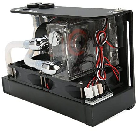 LICAEVEY Bomba de Refrigeración de CPU, Ventilador Dual 600L/H, Bomba de Refrigeración por Agua de bajo Ruido con Rosca G1/4 para de Líquida de Computadora de Escritorio