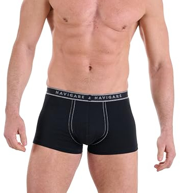 Navigare 312 Boxer, Multicolore (Bianco/ Nero/ Blu/ Grigio), Medium (Taglia produttore:4), Pacco da 6, Uomo