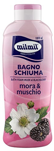 Milmil Bagno Schiuma, Fragranza Mora & Muschio, Dermatologicamente Testato PH Fisiologico - 6 x 1000 ML
