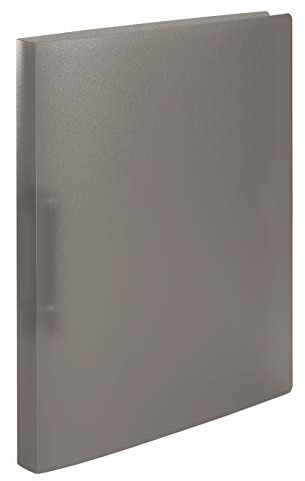 HERMA Ringbuch A4 Grau Transluzent, schmal, 2 Ringe, 25 mm breit, Ringordner aus Kunststoff mit Niederhalter für Kinder, Jungen und Mädchen