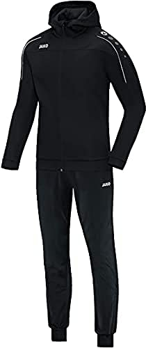JAKO Trainingsanzug Herren & Damen Polyester Classico mit Kapuze Schwarz XL - Jogginganzug 2-teilig für Sport und Alltag, Jogginghose & Trainingsjacke