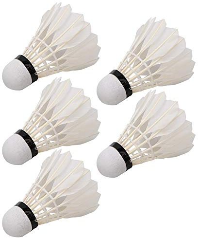ZJchao 5PCS Feather Badminton Shuttlecocks Birdies, Faux Flying Stable Badminton Balls for Indoor and Outdoor Games Activity Training
