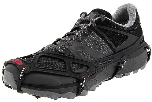 Kahtoola EXOspikes Footwear Traction for Winter Hiking & Running in Snow, Ice & Rocky Terrain - Black - Large
