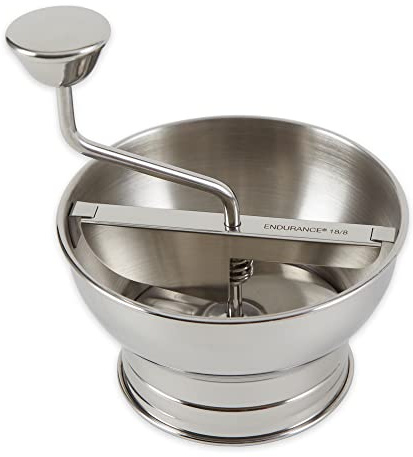 RSVP International Endurance Kitchen Tool Collection Stainless Steel Food Mill, Mini, 5.5 Diameter