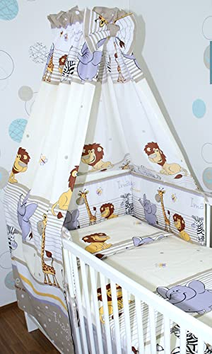 Primawela Babybett Himmel Vollstoff - Safari Beige - für Baby Bett Vollstoffhimmel Baumwolle
