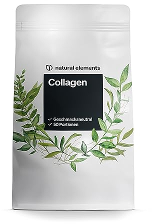 natural elements Collagen Pulver 500 g – Kollagen Hydrolysat Peptide – Kollagen Typ 1 und 3 – perfekte Löslichkeit, natürlicher Geschmack ohne Aromen – laborgeprüft und in Deutschland produziert