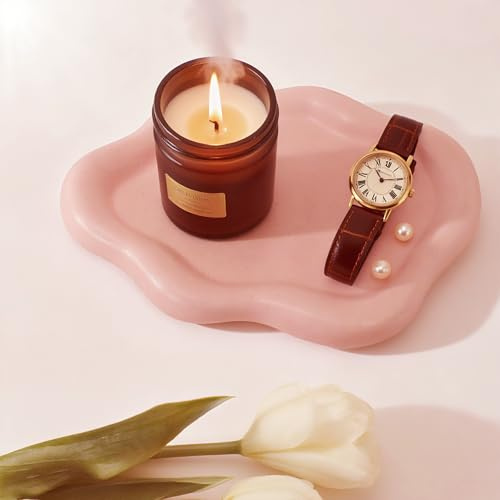 Spotted Pink Cloud Ceramic Jewelry Dish Tray for Women | Trinket Dish Vanity Tray, Cloud Jewelry Plate, Watch Keys Tray Ring Dish Holder for Mother's Day/Christmas/BirthdayGift