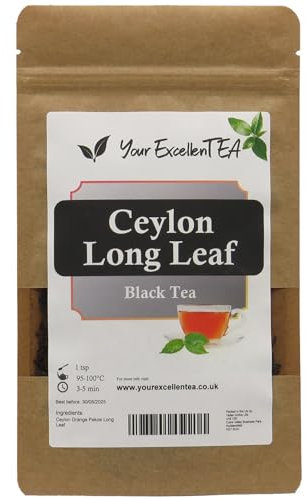 Your ExcellenTEA - Ceylon Black Tea Long Leaf - Loose Leaf Black Tea from Sri Lanka Leaves Orange Pekoe / 150g