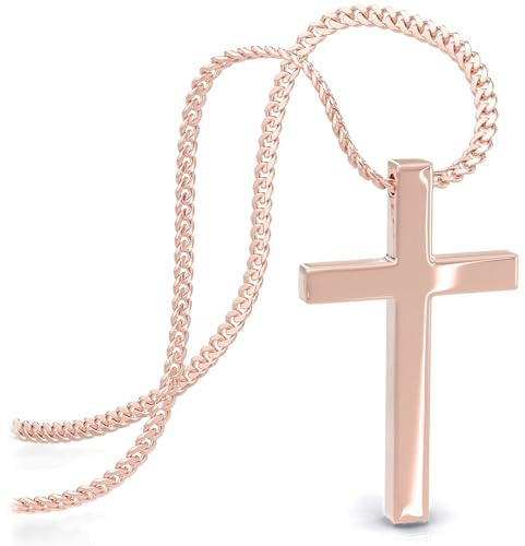 SERASAR Chaîne Or Rose Bijoux Femme Acier inoxydable 18 carats véritable Collier Croix Fille Necklace Women Choker-Chaîne Saint-Valentin Cadeaux pour Femmes