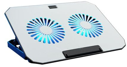 Adjustable Laptop Cooling Stand Notebook Cooling Pad with 2 Silent Fans with 12-17 Inch 2X USB Port Phone Holder