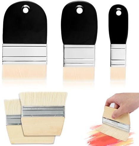 Set di pennelli piatti, 5 pezzi, colore nero, per artisti, pennello a superficie, grande set di pennelli per acquerello, gouache, acrilico, olio su tela e pittura