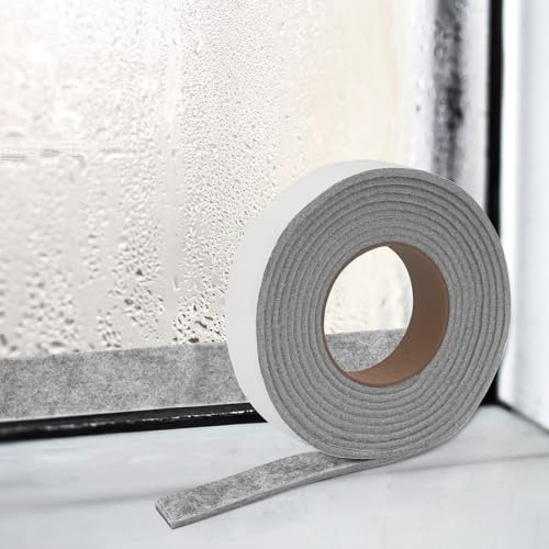Anti Kondensations Filzstreifen Klebeband, 4m x 3cm Kondenswasser Absorber für Fenster, Fenster Kondensationsabsorber Anti Condensation, Anti Kondenswasser Fensters(Grau)