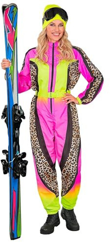 W WIDMANN MILANO Party Fashion - Combinaison de ski pour femme, combinaison avec ceinture, costume à motif animalier, pour carnaval, après-ski et festival