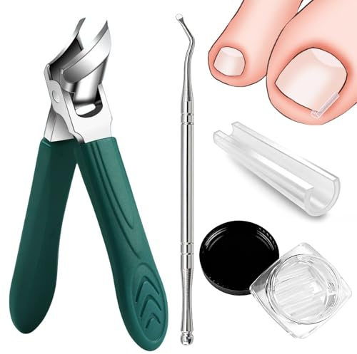 Set di Supporto per Unghie Incarnite - 60 Nastri Leviganti per Unghie con Leva - con Tagliaunghie Angolato per Piedi, Kit Strumenti per Cura