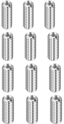 OUSUWO 12pcs Slotted Threaded Inserts, M4/M6/M8/M10 to M6/M8/M10/M12 15mm Stainless Steel Threaded Sleeve & Reducing Adapter Set