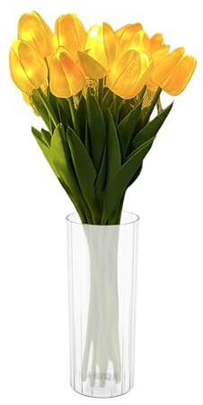 Introti 10/15pcs LED illuminato fiori artificiali lampada tulipano con vaso fiore lampada da tavolo tulipano scrivania LED luce notturna per San Valentino regalo Pasqua casa cucina matrimonio tavolo