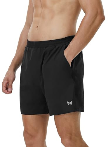 ZovioBox Mens Running Shorts with Built-in Brief and Back Zip Pocket, Quick Dry Breathable Gym Workout Training Shorts