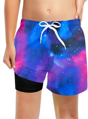 Générique Short de Bain Garçon Enfant Maillot de Bain Séchage Rapide Anti-UV UPF 50+ Natation Plage Piscine Boxer Ado Cordon réglable A2