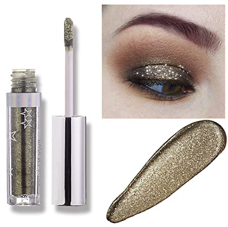 Lucoss Liquid Eyeshadow Glitzer Lidschatten Makeup Langlebige Shiny Glitter Wasserdicht Schimmer und Glanz Lidschatten-Aufkleber Metallic-Pigmente (A104)