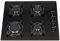 SIA GHG612BL 60cm Black 4 Burner Gas On Glass Hob With Enamel Pan Stands & FFD