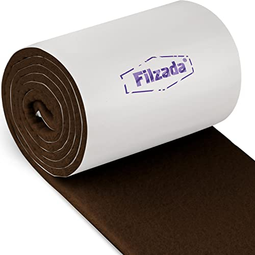 Filzada® 1x Almohadillas de Fieltro Adhesivo - Rollo (100 x 10 cm) - Marrón - Deslizadores de Muebles Profesionales de Fieltro con un Poder Adhesivo Ideal