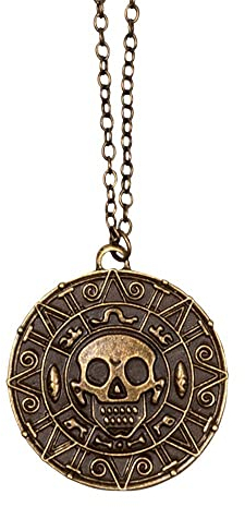 Boland 74126 - Halskette Pirat, Modeschmuck mit Anhänger, für Erwachsene, Piratenamulett, Totenkopf, Seeräuber, Freibeuter, Karneval, Fasching, Fastnacht, Halloween, Mottoparty