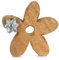 com-four® Deko-Aufsteller Blume - Premium Deko-Blume aus Mangoholz - Holz-Blume mit Kleiner Metall-Blume zum Hinstellen und Verschenken (1 Stück - Blume)