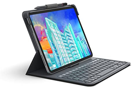 ZAGG Messenger Folio 2 Tastatur für iPad 10.9 (10. Generation) Tablet, Hintergrundbeleuchtung, mehrere Geräte koppeln, Langer Akku, Schwarz (UK)