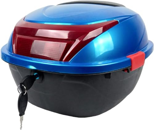 Top Case Motorcykel Case, Top Case Box, Bakre Hjälm Förvaringsväska, Top Case Universal, Hjälm Case för Scooter, Motorcykel, Moped & Quad,Blue