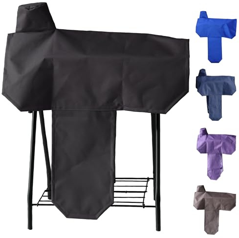 KZWT Waterproof Western Saddle Cover, Studry Protective Coverwith 6 Elastic Straps to Secure fit Each Corners and Fenders,One Size Fits Most Full-Size Western Saddle