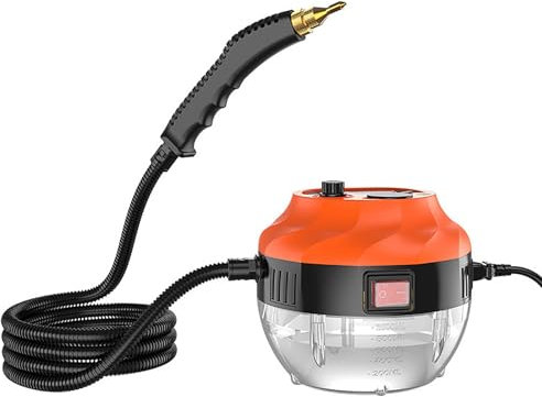 MAYLOVELY Steam Cleaner with Multi Accessory, Handheld Steam Mop, Portable Steam Cleaners & Floor Polishers for Grout, Tile, Hard Floors, Appliances & More(Black+Orange)