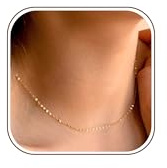 BodyBonita Collier Chaîne pour Femme Tendance - Colliers Ras du cou Délicat Avec Fermoir en Argent Sterling 925 Plaqué Or 16 Carats Collier Femme Fantaisie Singapour Simple et Fine, Bijoux 16 Pouces