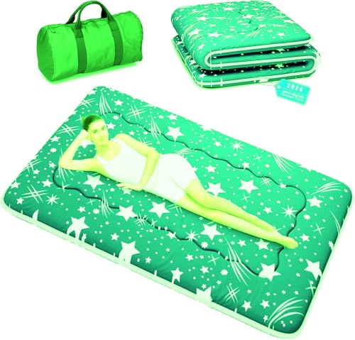 Kiseely Colchones para futones, Colchón futón japonés, Tatami Plegable, portátil, con Bolsa y Correa, para Dormitorio, colchón de Suelo Grueso, colchón Enrollable para Acampar (Azul RC1, 90X200cm)