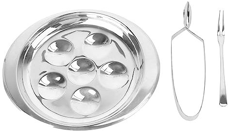 LABRIMP Set Cucina Utensili in Acciaio Inox Per Lumache Piatti Per Lumache Forchette Utensili Da Cucina Impilabili Per Casa Ristorante Hotel