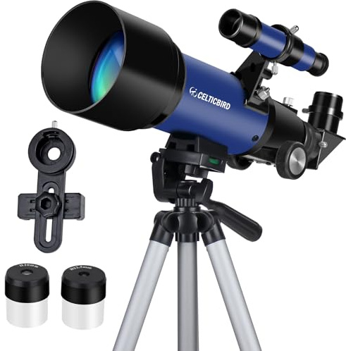 CELTICBIRD Télescope pour Enfants débutants, Ouverture de 70 mm, télescope astronomique réfracteur de 400 mm pour Adultes et étudiants (Bleu)