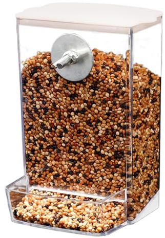 JIEBWCHA Comederos de aves silvestres de suministro automático – Dispensador de comida para pájaros extraíble | transparente para colibrí jardín balcón