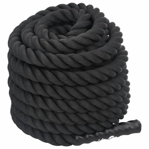 Teenpull Battle Rep svart m längd diameter 4, vikt polyester fiber träningsutrustning tillbehör för styr- och uthållighetsträning med halkfria handtag för motionscykel crosstrainer
