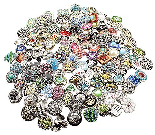 Soleebee Mischen zufällig 18-20mm Legierung Click Button fit 5.5mm-Knopfloch Schmuck Charms Set 20 Stück
