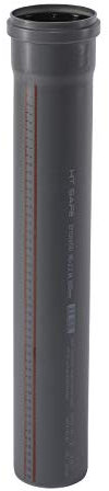Ostendorf HTsafe HT-Rohr mit Muffe DN 90 mm 1000 mm, grau