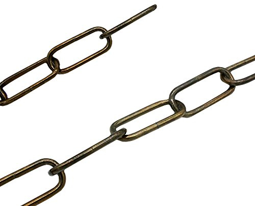 1,5m Lampenkette fumé altmessing brüniert 2,80mm Eisen Leuchtenkette Zierkette Kette Vintage Tragkraft 12kg