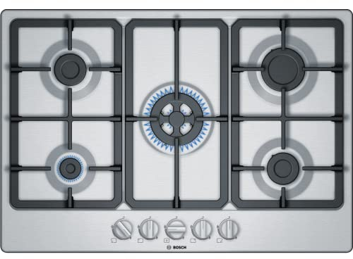 Bosch Home & Kitchen Appliances Bosch PGQ7B5B90 Gas hob, 75 cm, Stainless steel, Serie 4, Built in