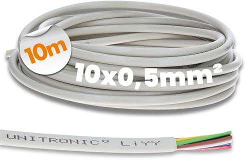 Lapp 0028510 UNITRONIC LiYY - Cavo dati in PVC, 10 x 0,5 mm², cavo di segnalazione, cavo per campanello, cavo LED, 50 fili, cavo di saldatura per scheda