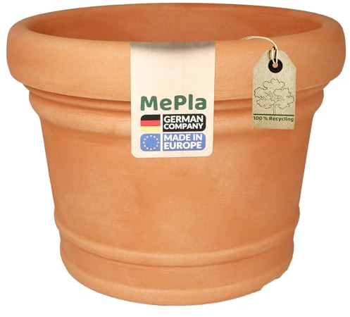 MePla Blumentopf Monza - runder Pflanzkübel - wetterfestes Pflanzgefäß - UV-beständiger Blumenkübel - Pflanzentopf - Kübel - ø70 - Terra