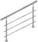 Aufun Treppengeländer Edelstahl Handlauf Geländer für Treppen, Innen und Außen, Balkon, Brüstung, Silber, Länge: 80cm, mit 3 Querstreben