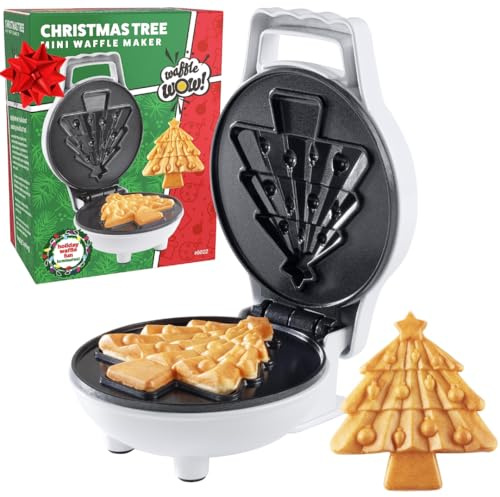 Christmas Tree Mini Waffle Maker, Make Holiday Special for Kids, Non-Stick