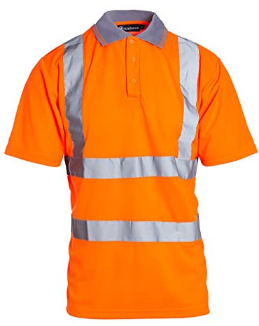 Blackrock Hi-Vis Polo Shirt, Rail Industry Orange, T-Shirt, Work Utility & Safety Clothing, High Visibility Workwear PPE, For Men Women Unisex, EN20471 Class 2 Certified, Size XL