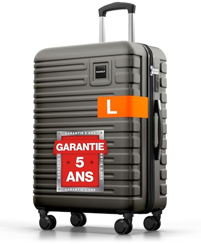 Travely Polycarbonat Koffer Groß 67cm L - 60L Innenvolumen - sehr robuster Hartschalenkoffer mit sanften Rollen & TSA Schloss, Reisekoffer, Handgepäck Koffer, Reisekoffer mit Rollen