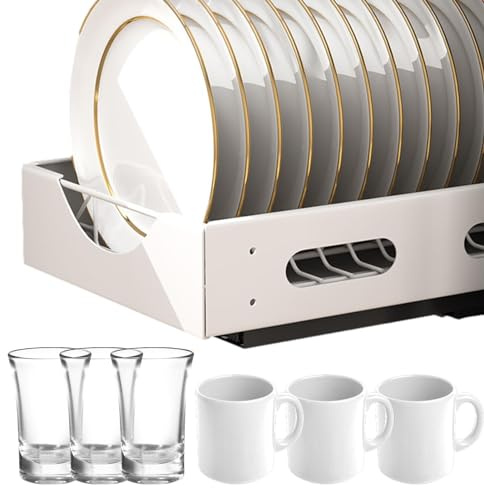Organizador de platos de cocina, placa de gabinetes de cocina, estantes deslizantes de cocina, estantes deslizantes tipo cajón extraíble para armarios, organizador de almacenamiento de estantes