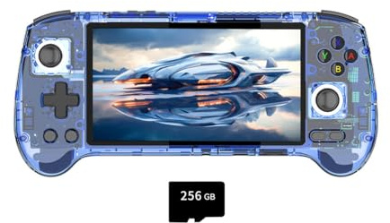 ANBERNIC RG556 Console da Gioco Portatile Retrò con 8000+Classic Games, 5.48 IPS AMOLED Screen Console di gioco Android Regalo per Bambini Adulti ((4+256G)+128G)